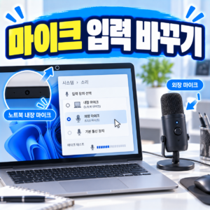 노트북 내장 마이크와 외장 마이크를 구분하고 입력 장치를 변경하는 방법